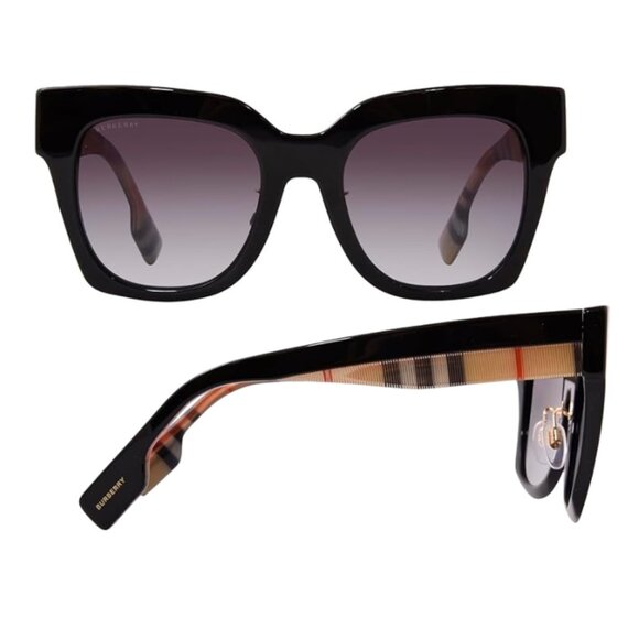New BURBERRY Sunglasses BE 4364 F 39428G Kitty Black Grey Gradient $450 - Picture 7 of 7